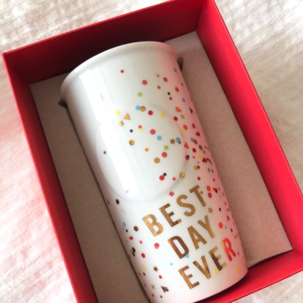 Starbucks Coffee Confetti Mug. “ Best Day Ever”.